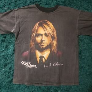 Vintage Kurt Cobain Nirvana Tee Double Sided Euro 90s Grunge Faded Rare